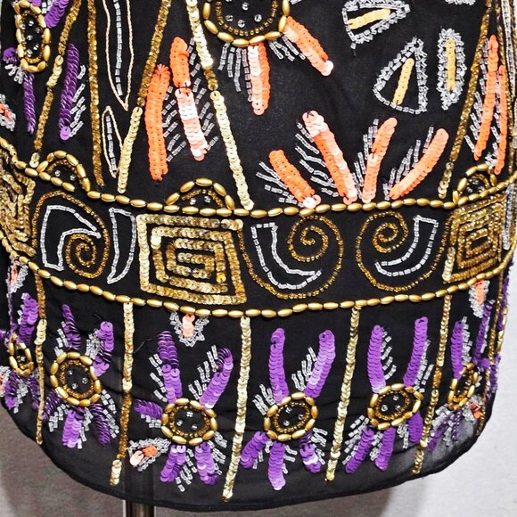 Free People Micro Mosaic Mini Dress Lavishly Beaded Sequined Party Cocktail - Picture 11 of 13